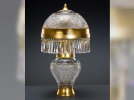 Luxusní stolní křišťálová lampa matový GOLD