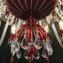 Detail of a luxury ruby crystal chandelier - video