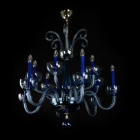 12ramenná verze modrého lustru Murano