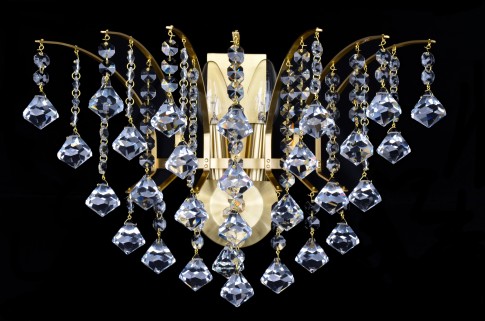 Nástěnné svítidlo Crown se dvěma žárovkami v matné mosazi